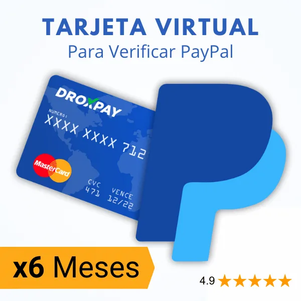 Tarjeta PayPal Virtual 4 Años